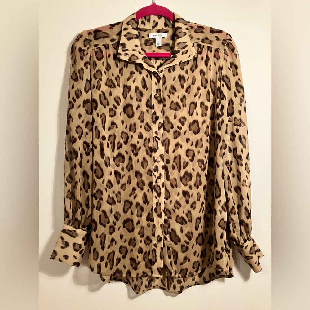Nine West Leopard Print Blouse